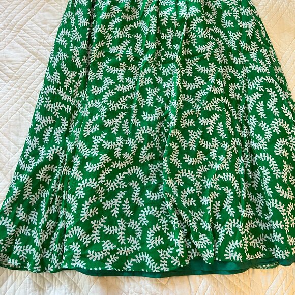 Vintage Country Casuals green pattern voluminous midi skirt UK 12 - Picture 4 of 9